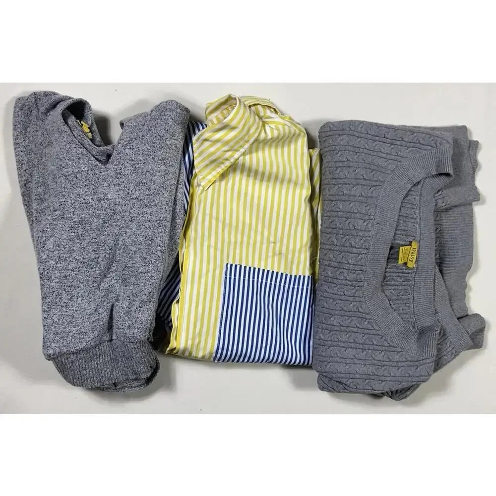 Daisy Short Sleeve Button Up Colorful Striped Shirt XL Sweater L Hoodie M Lot - Picture 1 of 16